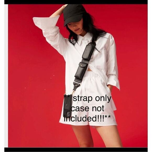 bandolier black /silver all leather billie thick utility crossbody strap OG no c - Picture 1 of 8